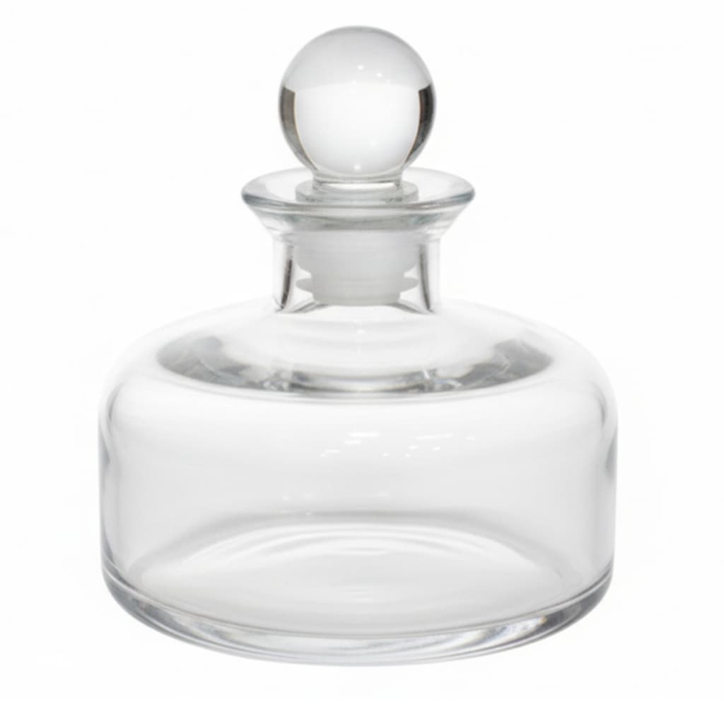 GARRAFA DECORATIVA DE VIDRO COM TAMPA 200ML SOFISTICADA