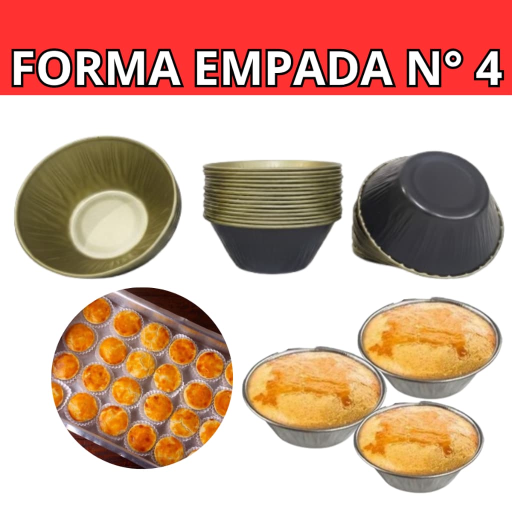 Forma Empada Media Grande formas lisa Para Salgado 6/12/24/36/48/60 Unidades