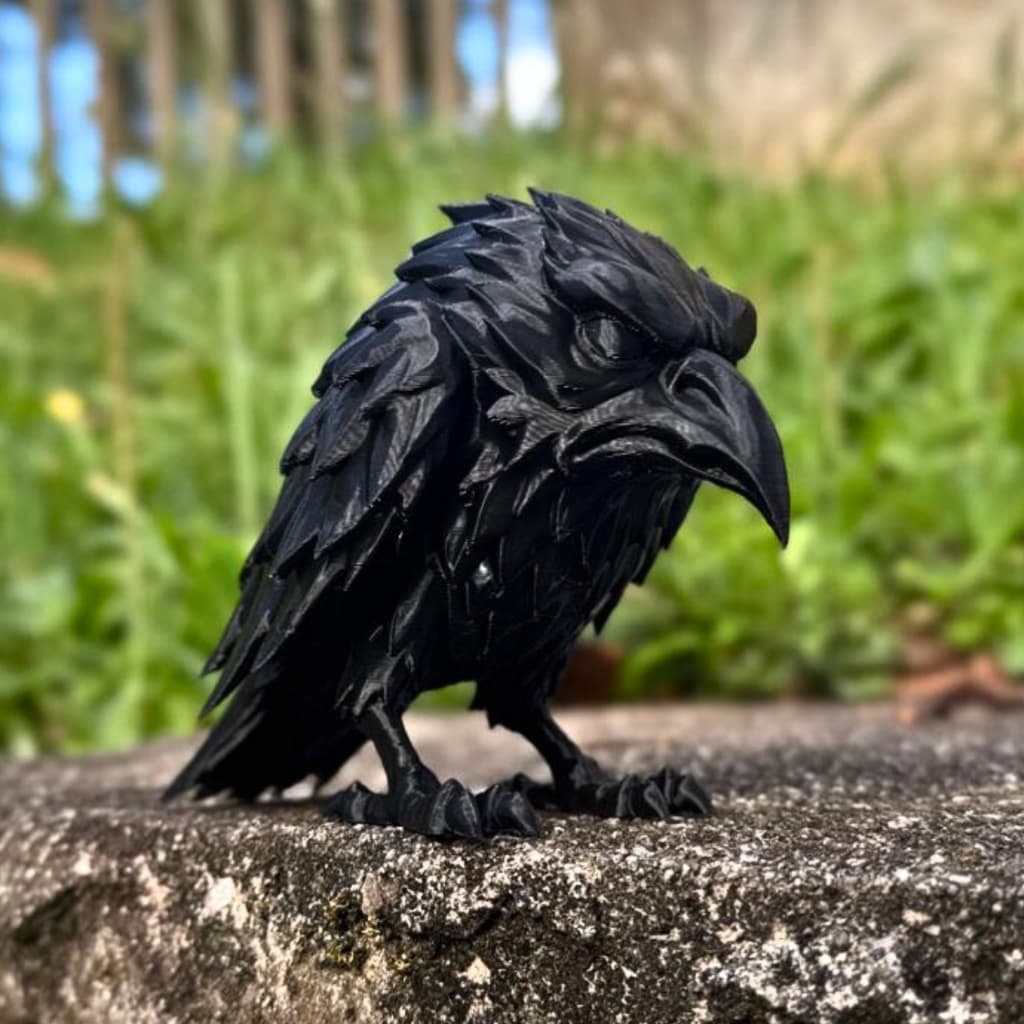 Estátua Corvo Realista | Escultura Decorativa