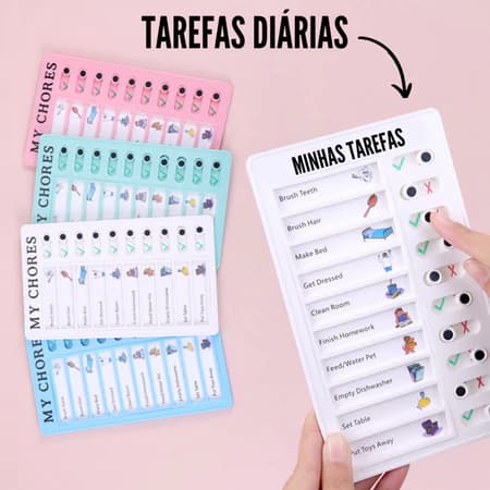 Quadro de Planejamento Diário de Tarefas Kids Customizável Disciplina