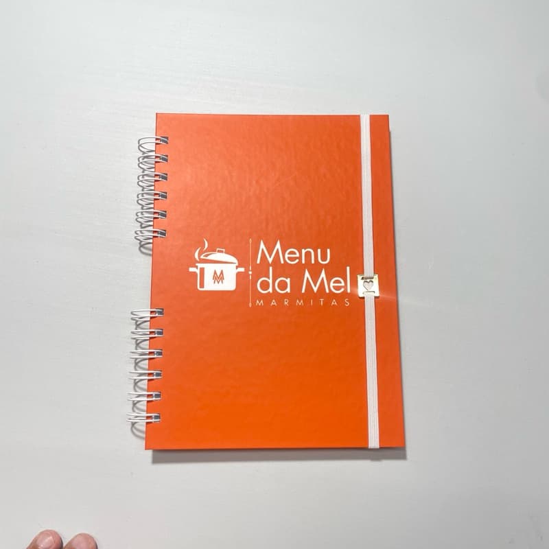 Caderno de Controle de Pedidos Personalizado com Logo | 100 folhas Wire-O e Elástico