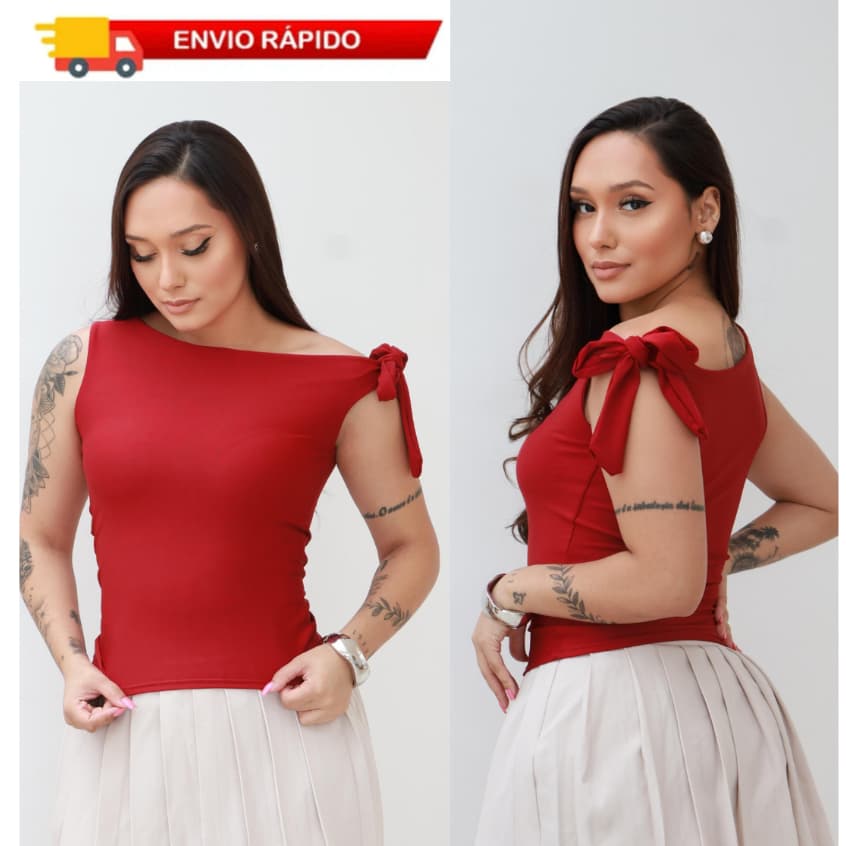 Blusa Feminina suplex com amarração no ombro