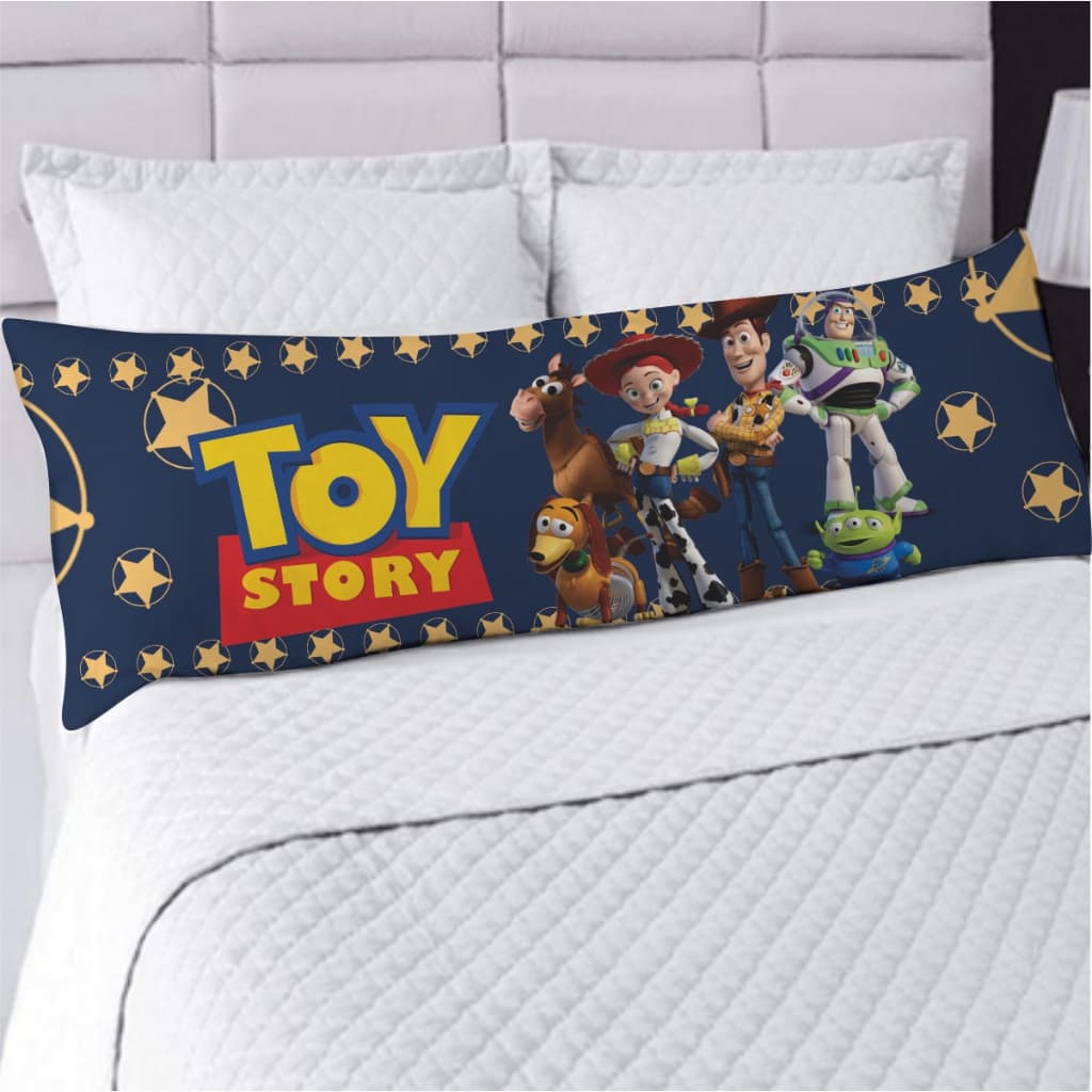 Fronha Avulsa ou Kit Fronha com Travesseiro de Corpo 125cm x 45cm  Filme Toy Story Azul