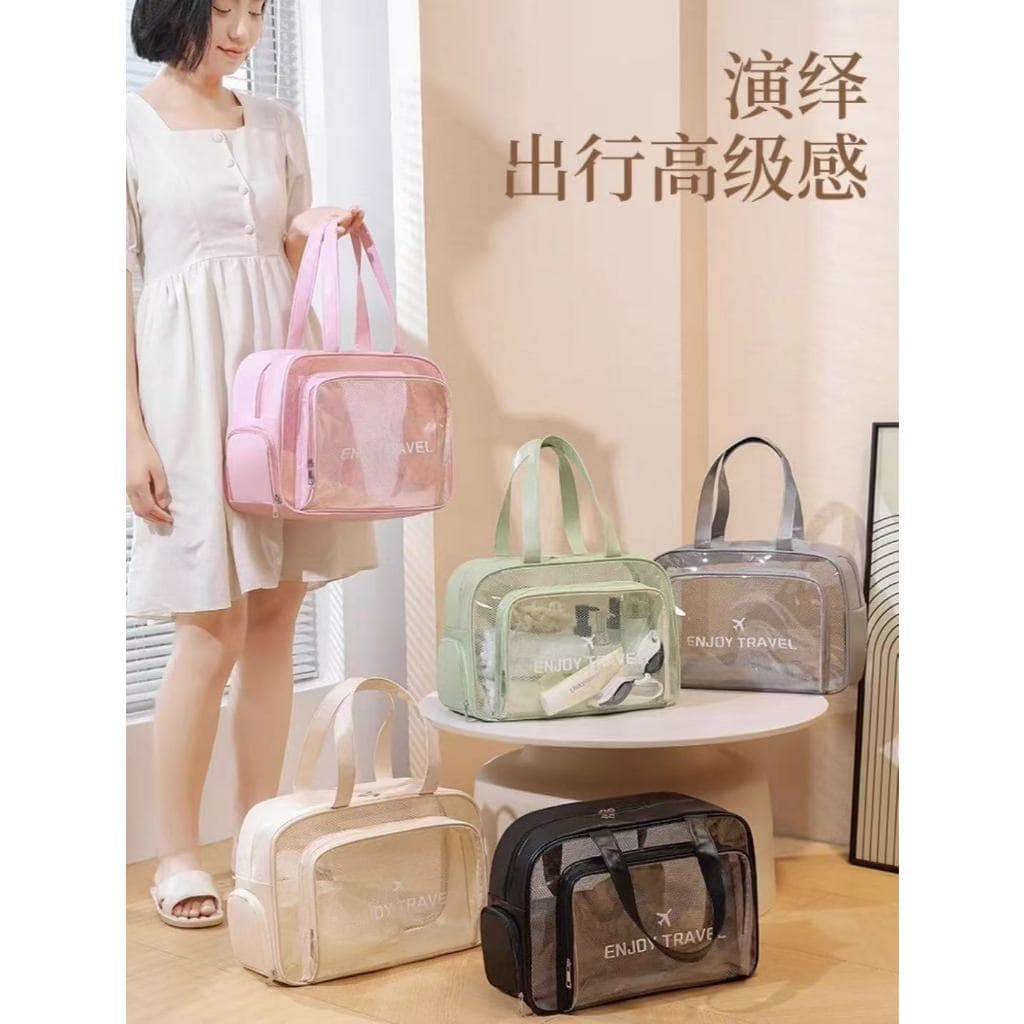 Bolsa de Natação Impermeável Transparente em PVC - Bolsa de Mão e Ombro para Viagem
