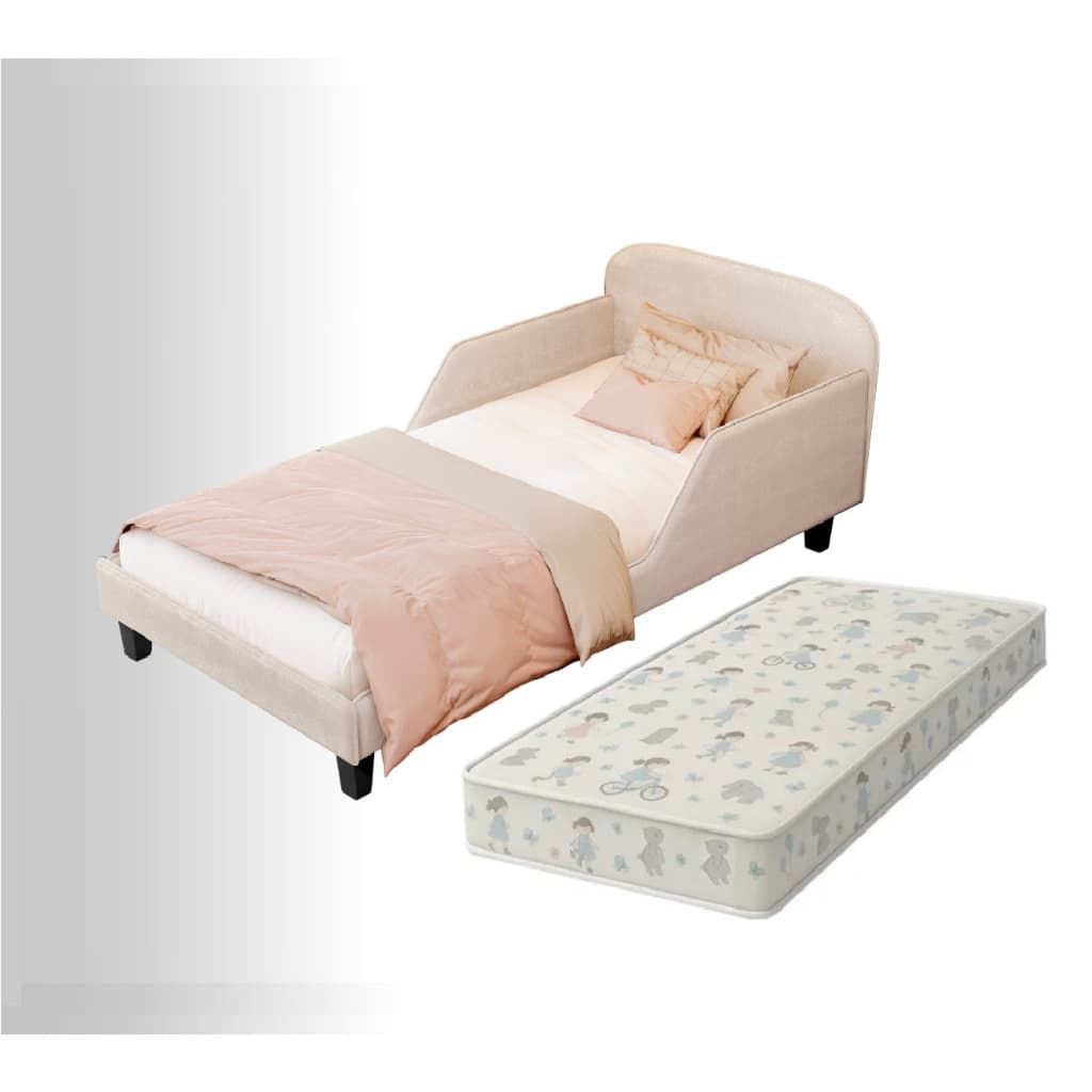 Cama Infantil Montessoriana Estofada Premium Tecido Suede Luxo Quarto Da Criança Moderno Com Colchão