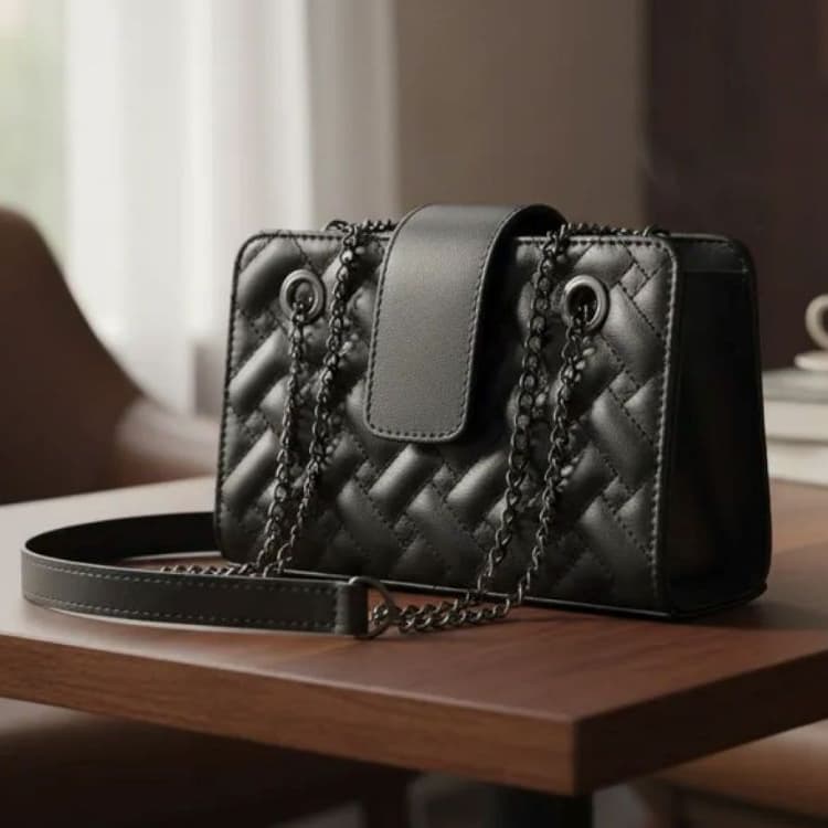 Bolsa Feminina Transversal Corrente Grafite Alça Tira Colo Lançamento
