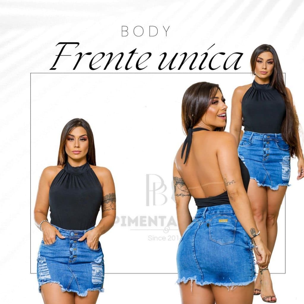Body Maiô Frente Única Gola Laço Costa nua Forrado com Bojo Moda Verão Alfaiataria em Suplex Premium Grosso e Mácio