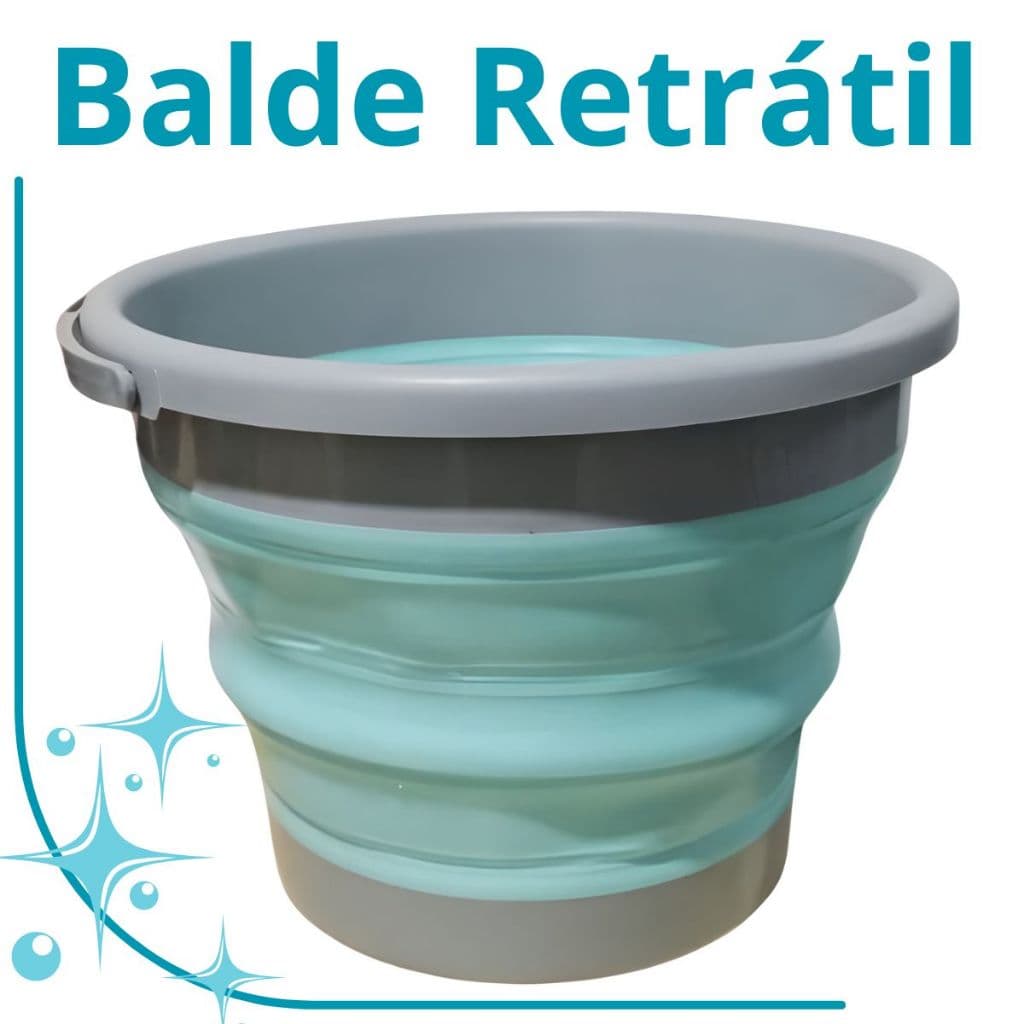 Balde Retratil 5 Litros Limpeza Espaço Pratico Facil