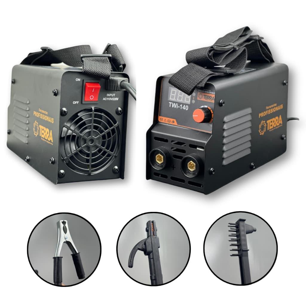 Maquina de solda Inversora Bivolt TWI - 140 Terra Tecnologia IGBT Display Digital - OFERTA
