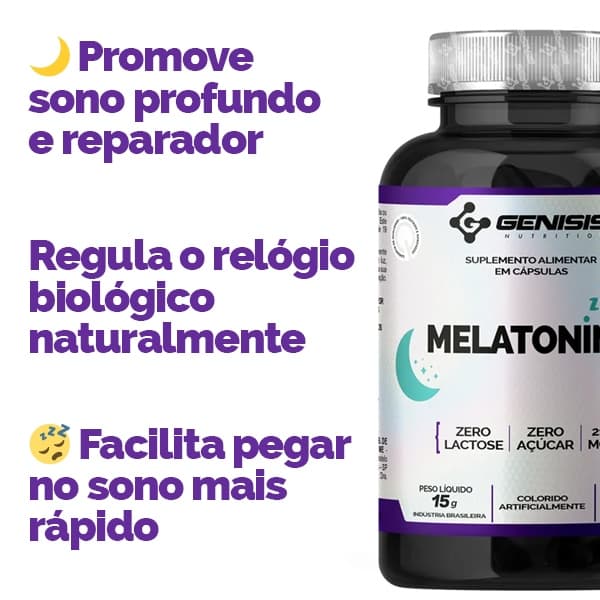 MELATONINA 210mcg 60 Cápsulas – Sono Profundo, Zero Açúcar, Zero Lactose, Suplemento para Dormir