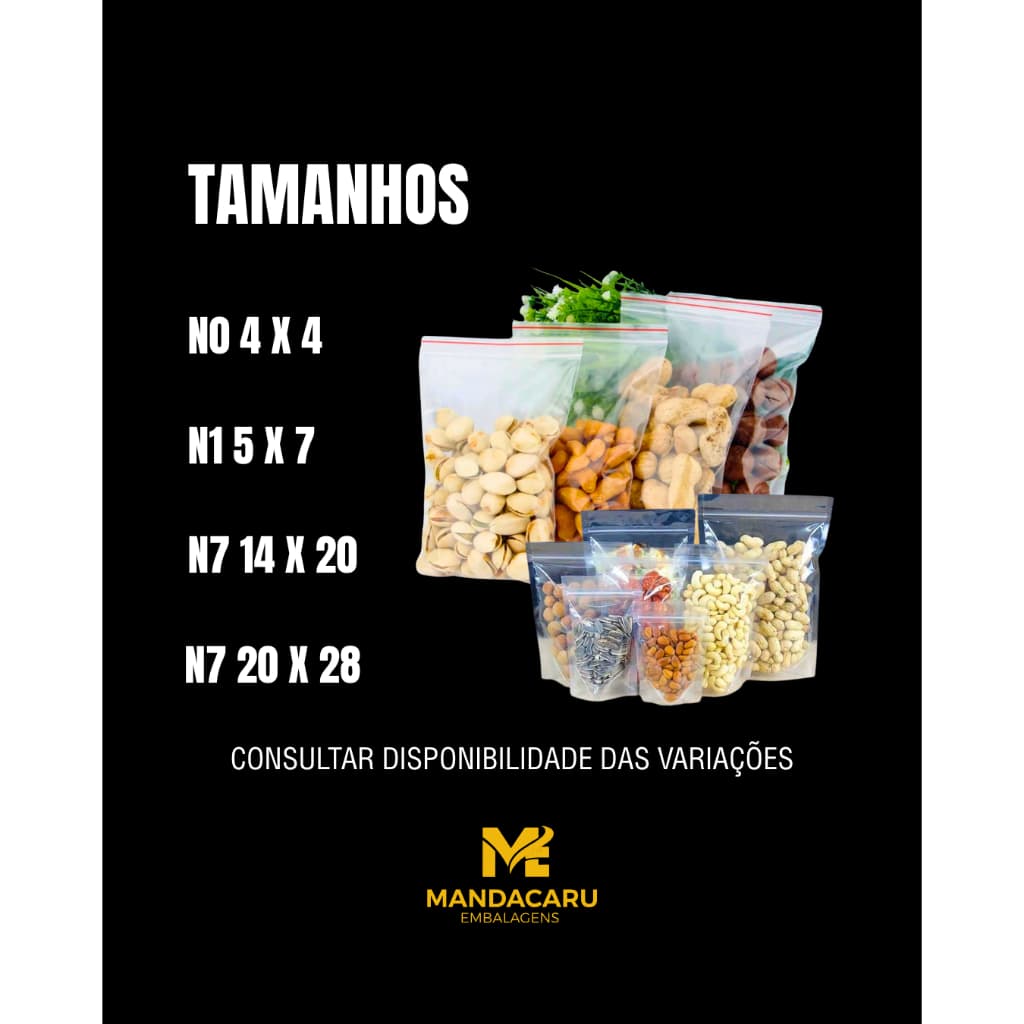 Sacos Zip Lock Abre E Fecha Hermético 100 Unidades