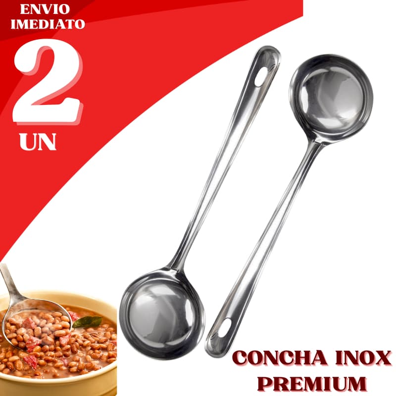 Conchas Inox 2 ou 1 Unids Premium Utensílio de Cozinha Aço Inox Durável Feijão Sopa Restaurante
