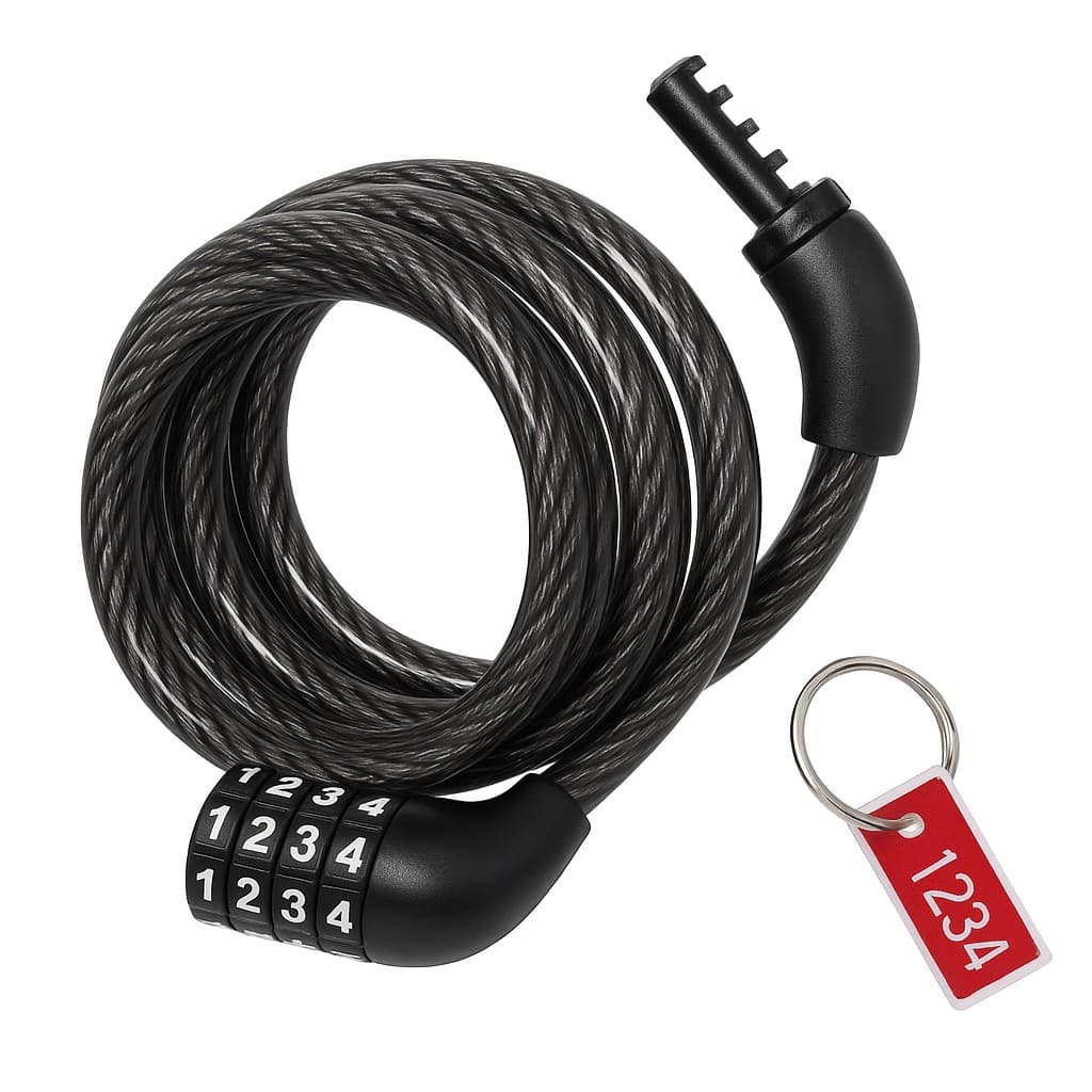 Corrente Cadeado Segurança Bicicleta C/ Senha Segredo Braswei 7mm x 1100mm Bike BC603
