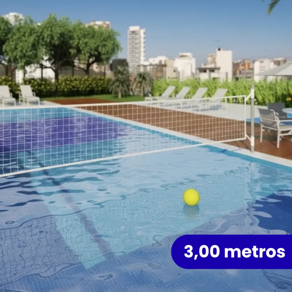 Rede de Volei de Piscina de 3,00 metros 2 Faixas Resistente Biribol