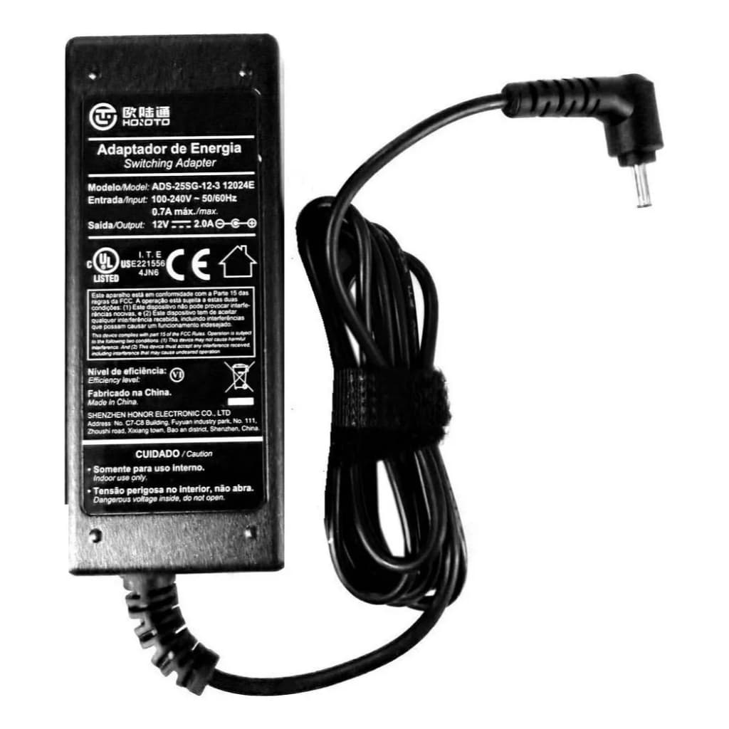 Fonte Carregador 12v 2a Chromebook Positivo Ch1190 Ch1195