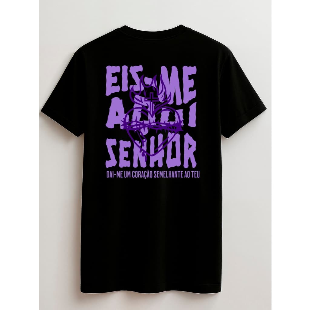 Camiseta Urban Gospel Juvenil e Infantil 2 ao 16 anos 100% Algodão Eis me aqui senhor