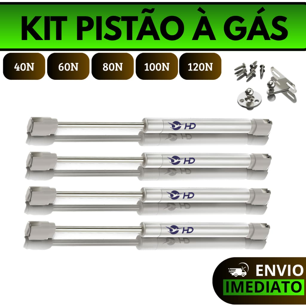 Kit Pistão à Gás Com Amortecedor P/ Porta Armário Cozinha Abre Para Cima Suspenso Cozinha Basculante