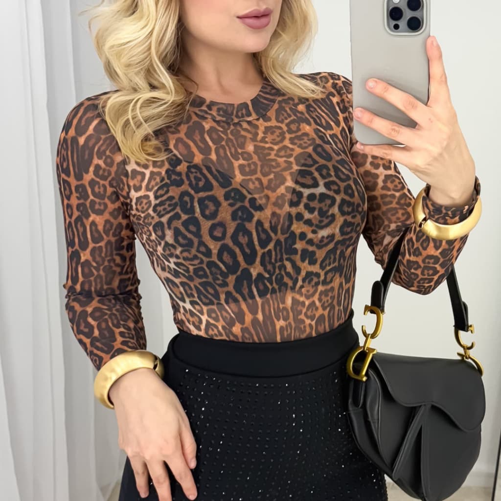 Body de tule Transparente Animal Print