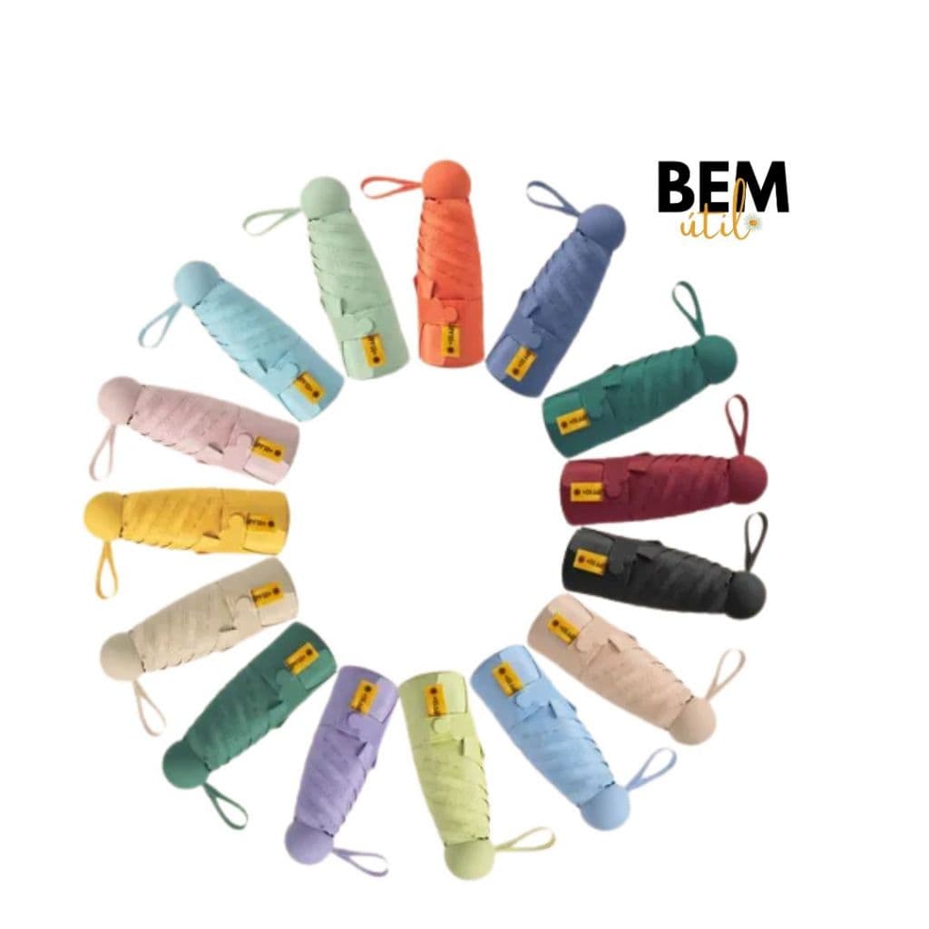 Mini Sombrinha De Bolso Impermeável Portátil À Prova De Uv Parasol CABO REDONDO