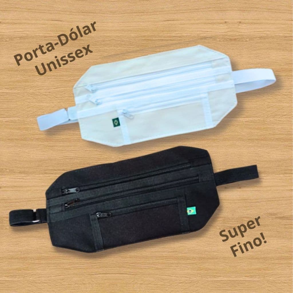 Porta Dólar de Lona Super Fina/ Unissex/ Celular, Documentos, Cartões, Moedas/ Doleira/ Pochete