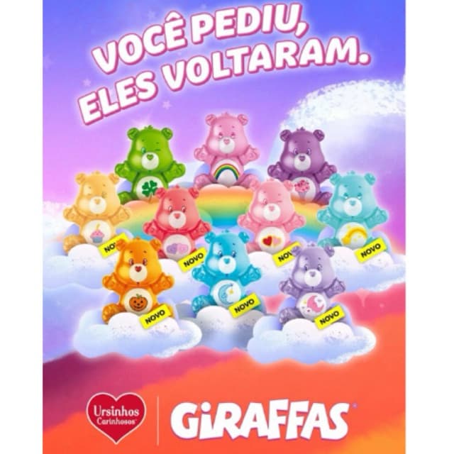 Luminárias Ursinhos Carinhosos Lacradas - Giraffas 2025