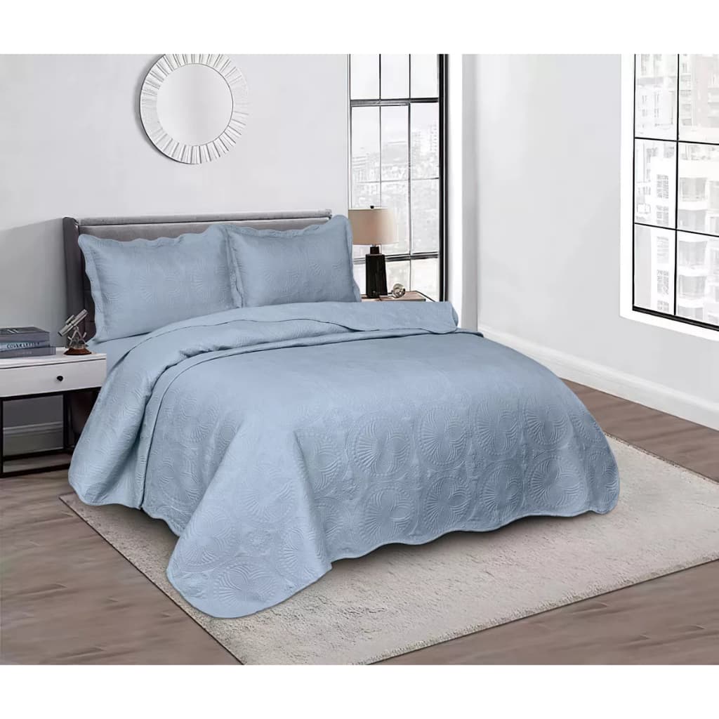 Colcha Cobre Leito 3pçs Agra King 260x280 Azul - Camesa