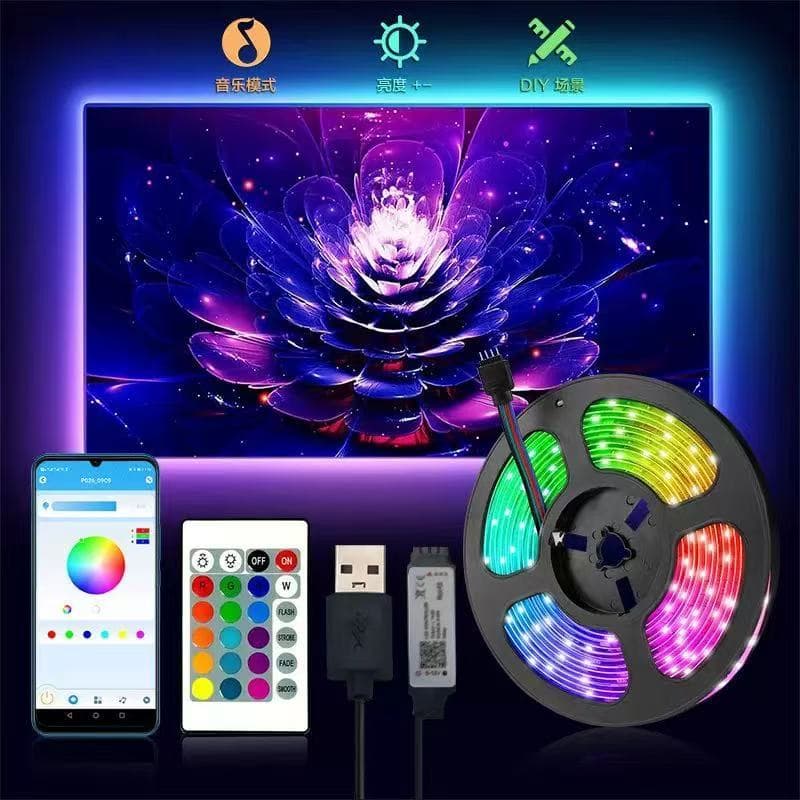 Luzes LED com luzes coloridas USB Bluetooth TV fundo de parede decoração atmosfera luzes HX7092
