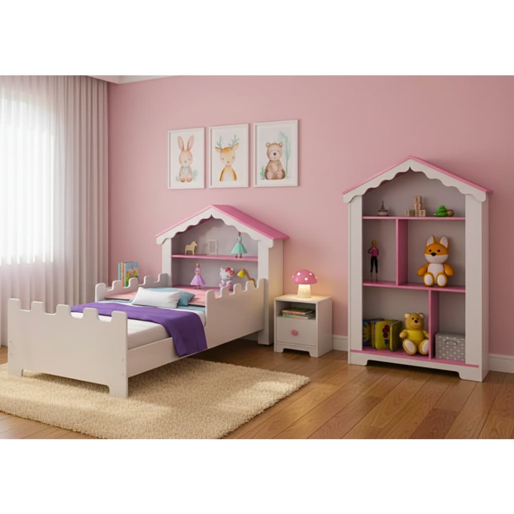 Conjunto P/ Quarto Infantil Mini Cama Magia E Estante Queridinha Do Momento Das Crianças