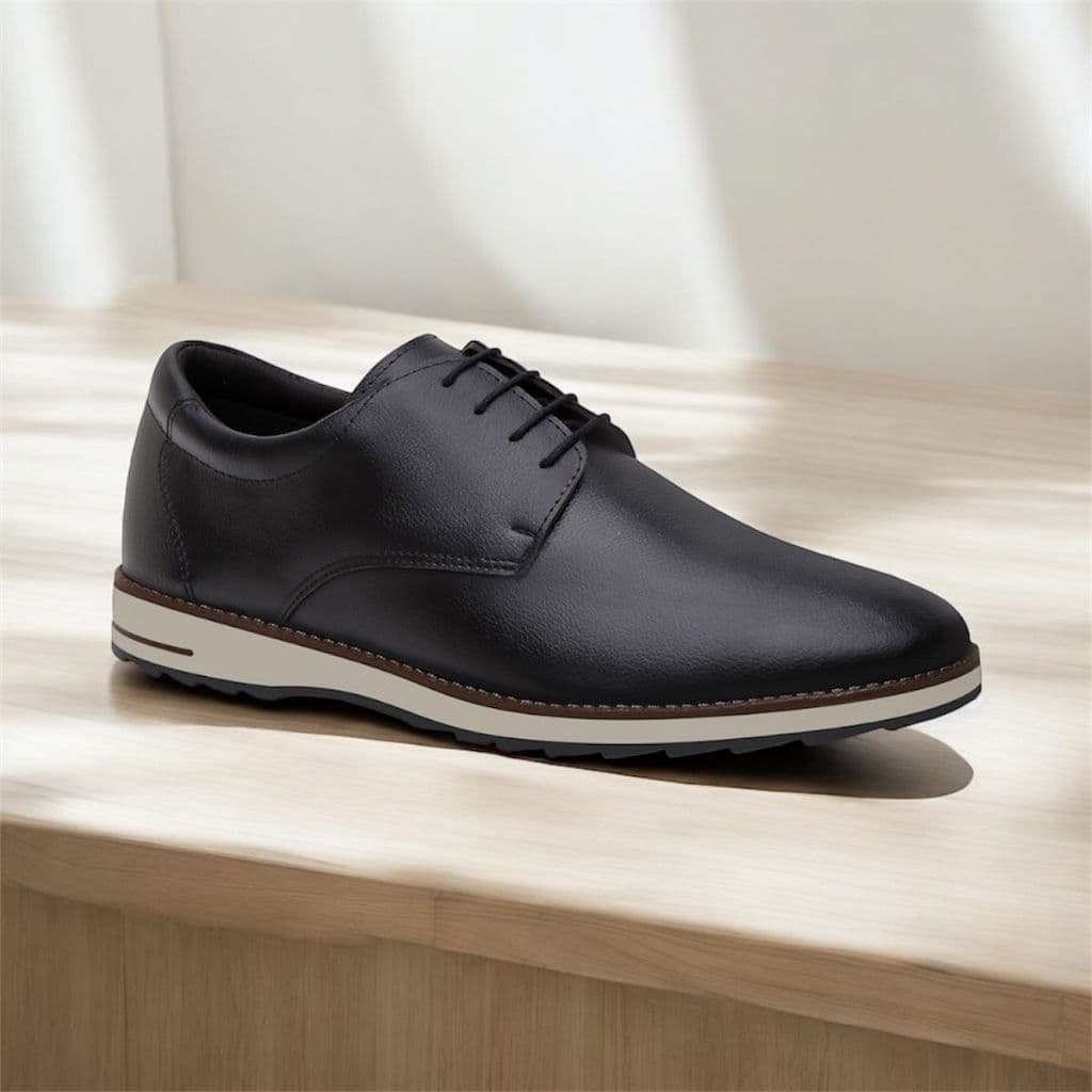Sapato Masculino Derby Oxford Casual Moderno Confortável Esporte Fino Festa Preto e Marrom