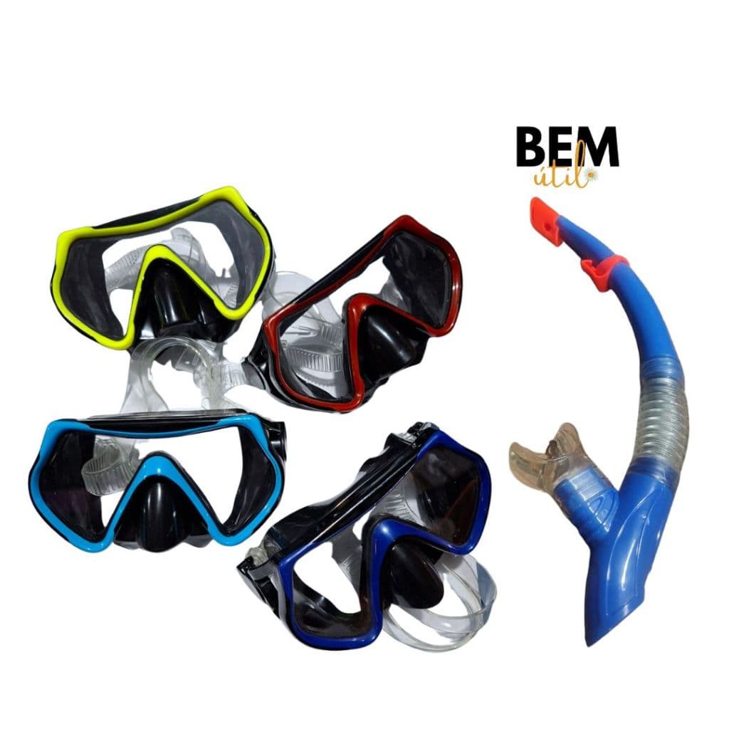 Kit Mergulho Máscara e Snorkel Piscina Praia Banho Natação