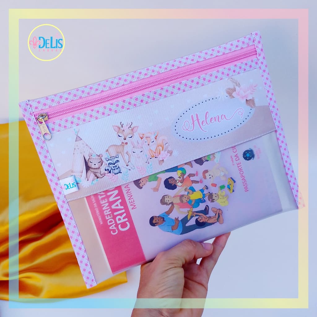 Envelope plástico para documentos ou Necessaire do bebê em plástico - Temas nas fotos