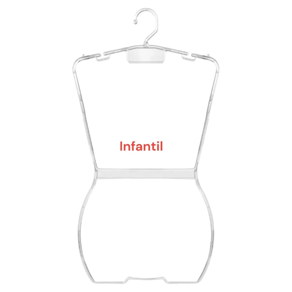 10 Cabide Silhueta Collant Acrílico Cristal Infantil.