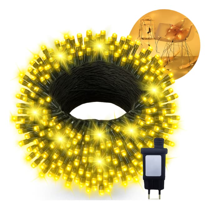 Pisca Strobo Cordão Natal 50m Bivolt 1600 Leds Prova D'Água Branco Quente Frio