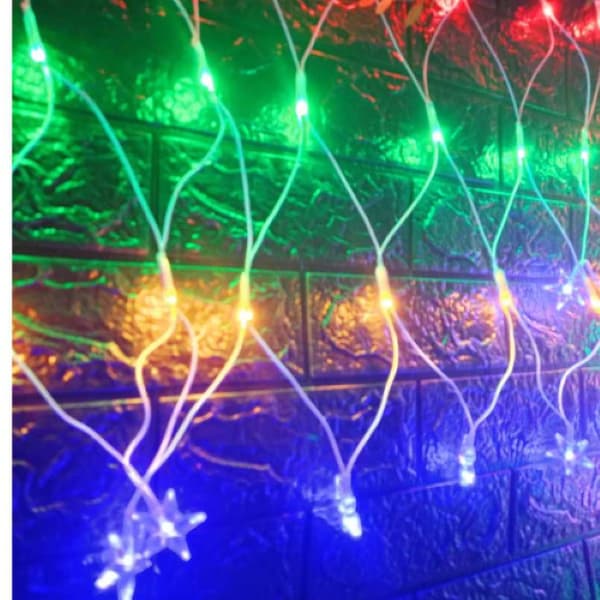 ZEROXYH REDE DE 120 LEDS COM ESTRELA NAS PONTAS 110 W ref: 4001/4002/4003/4004