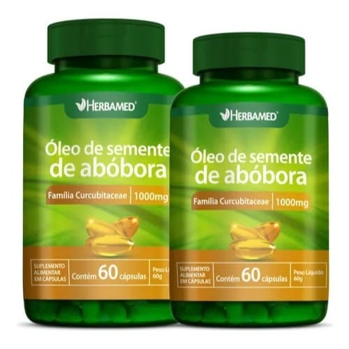 Óleo de Semente de Abóbora 1000mg Herbamed 60 Cápsulas