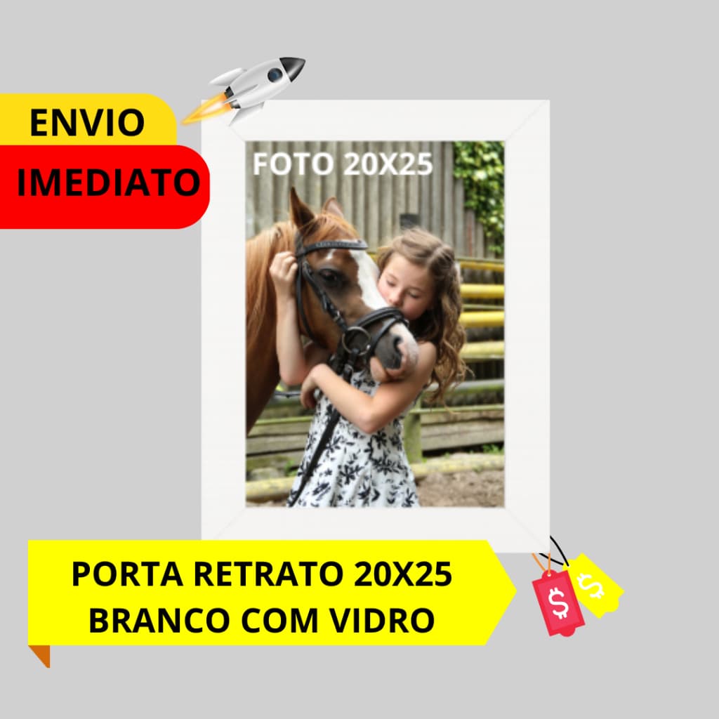 PORTA RETRATO 20X25 BRANCO LISO PARA DECORACÃO COM VIDRO E HDF /PARA SALA, QUARTO OU ESCRITÓRIO