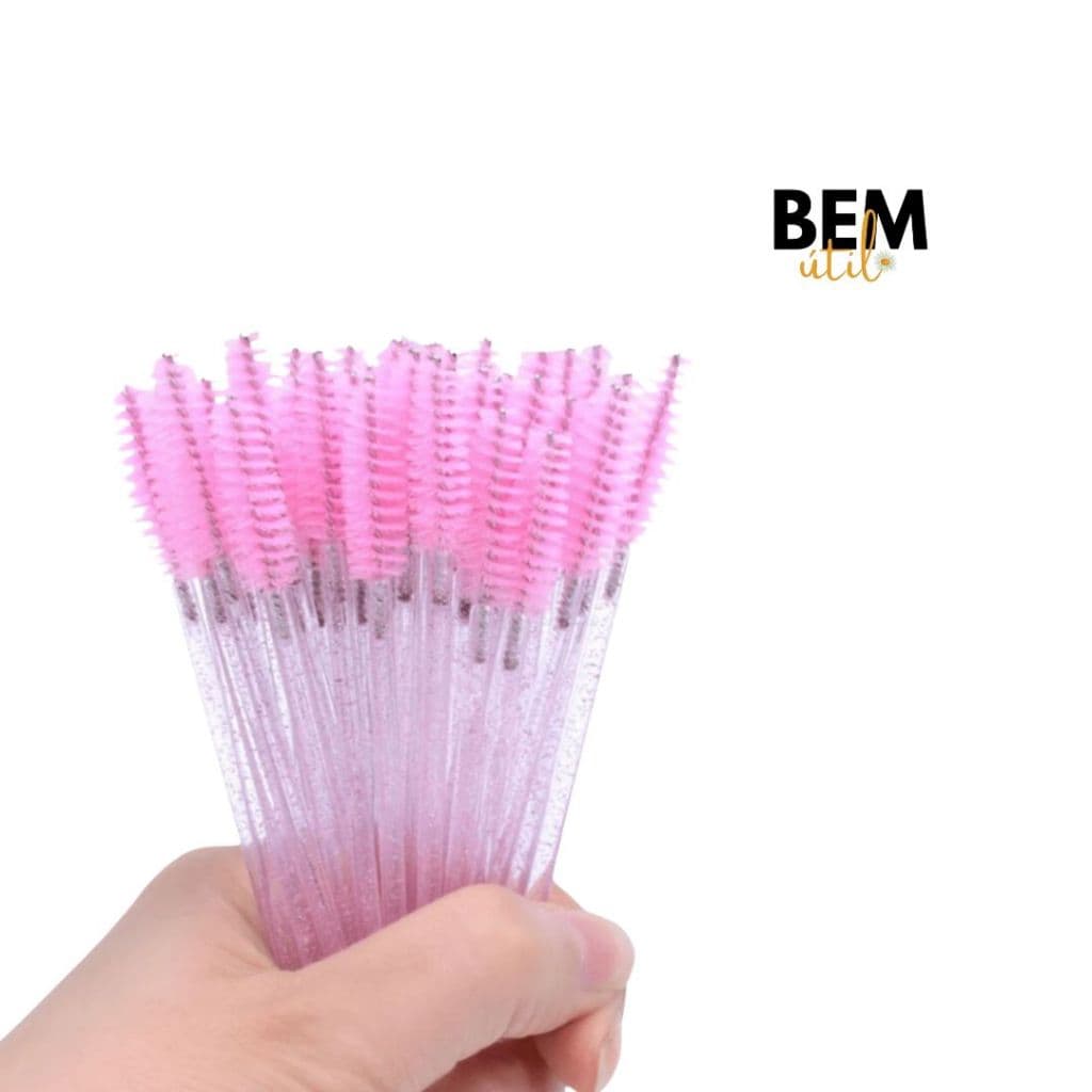 Pincel para cílios e sobrancelha Escovinha com glitter