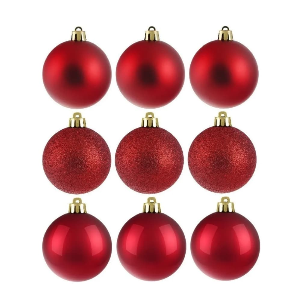 Kit 9 Bolinha Enfeites De Árvore Natal Decoração Bola Brilhante Fosca Glitter 6cm