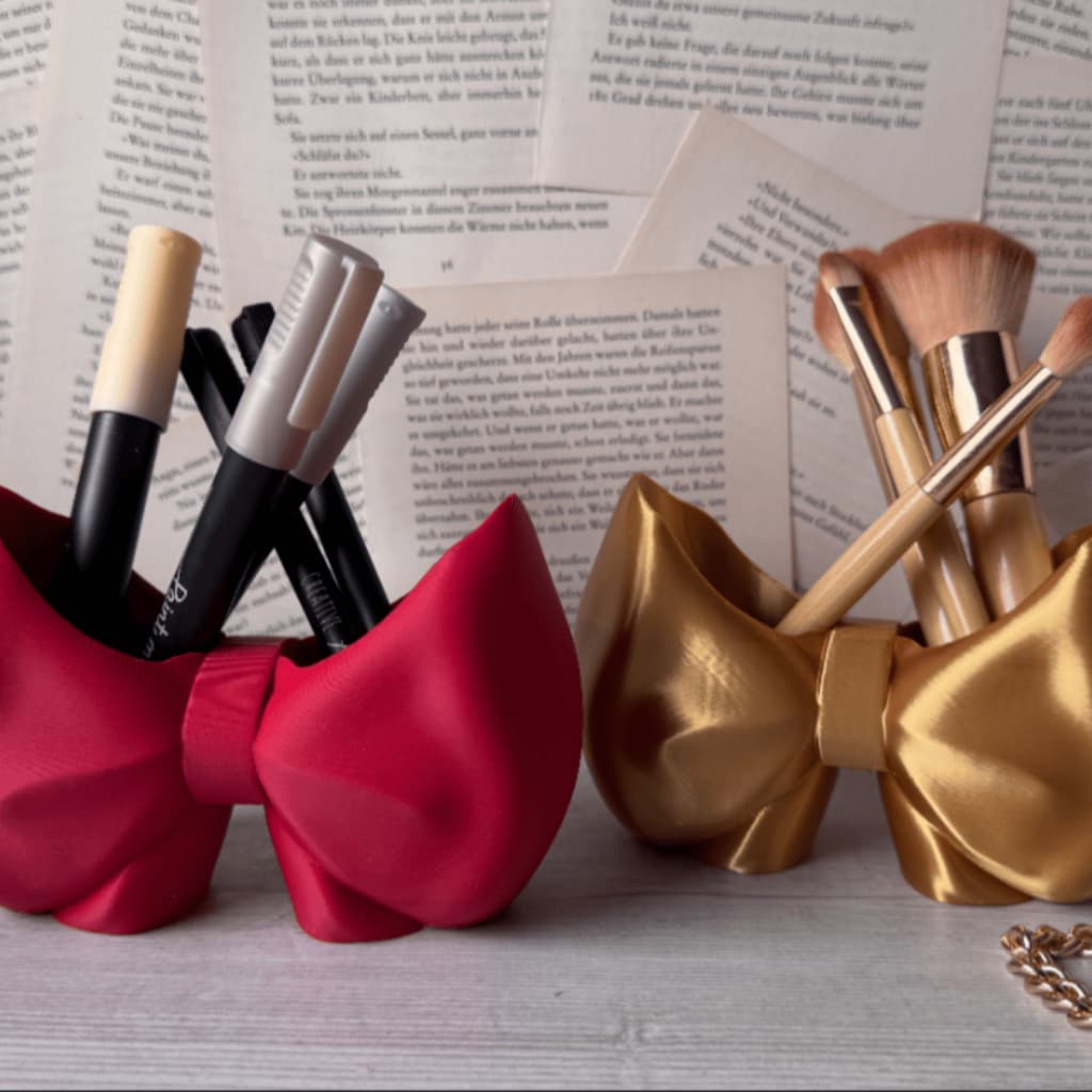 Organizador de Maquiagem Laço Luxo Porta Pincéis Elegante