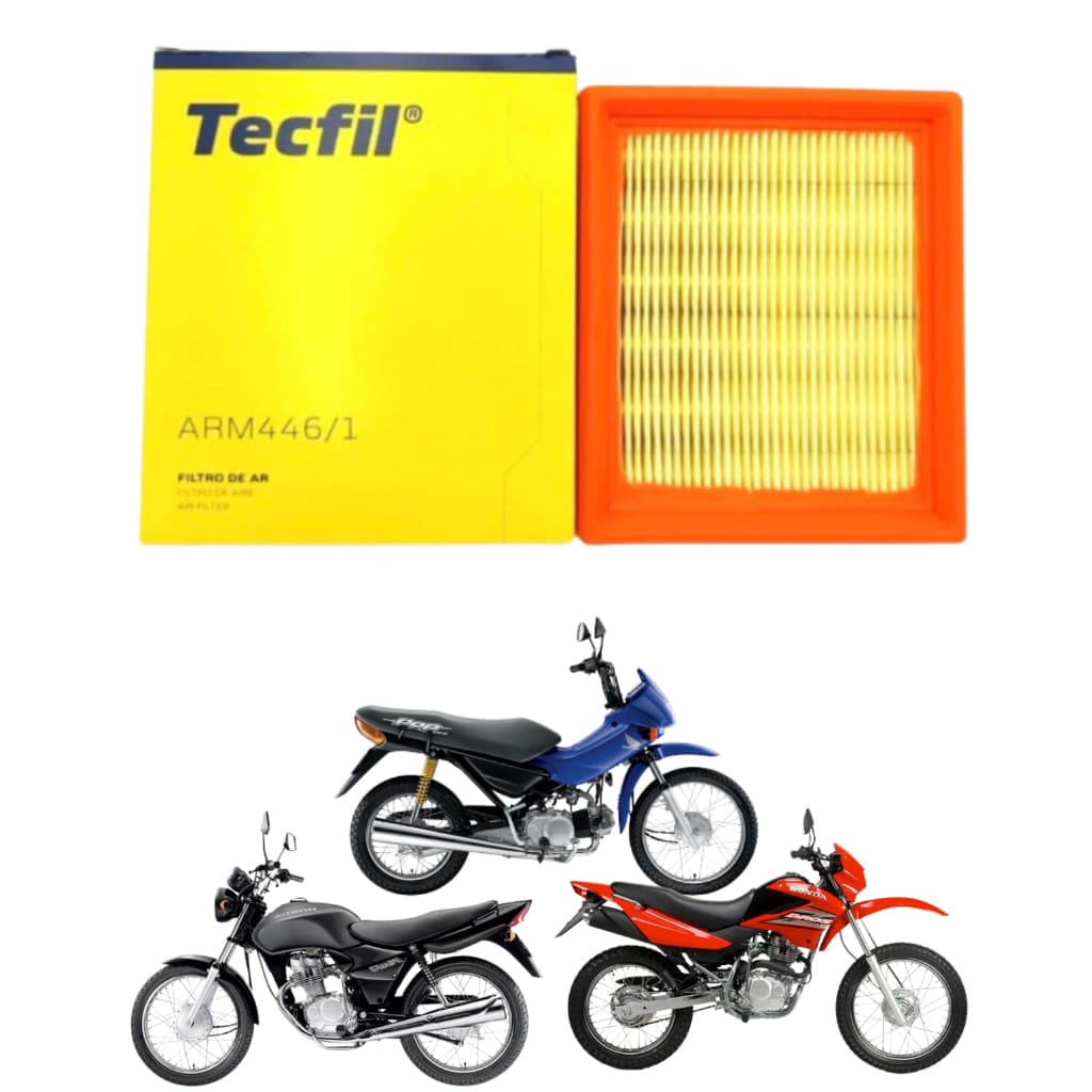 Filtro de Ar Honda Pop 100 2007 A 2015 CG 125 Fan 150 2009 MIX Nxr Bros 125 150 160 2003 XRE 190 2016 Original Tecfil