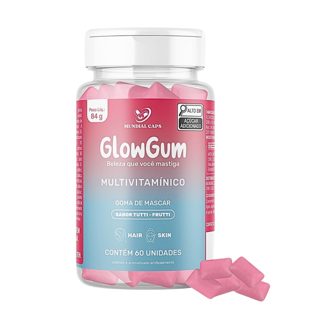 GLOWGUM GOMA DE MASCAR MULTIVITAMINICO MUNDIAL CAPS 60 GOMAS