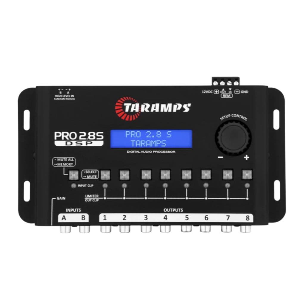 Processador De Audio Digital Taramps Pro 2.8S Equalizador Crossover Limiter 8 canais Preto