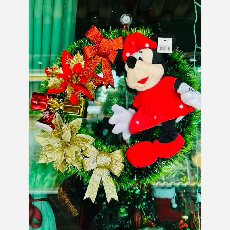 Guirlanda Decorativa Nevada Minnie Vermelha 37cm