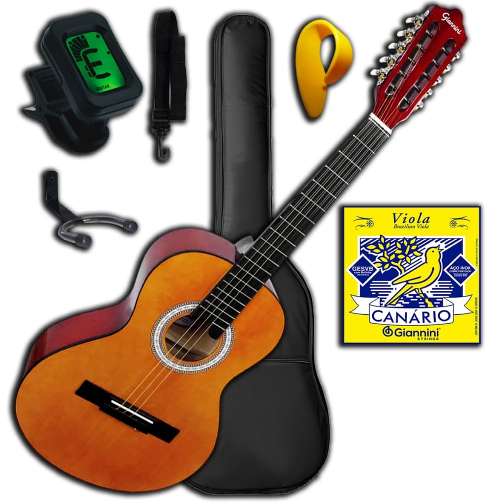 Viola Caipira Acústica Giannini VS14 Kit Completo