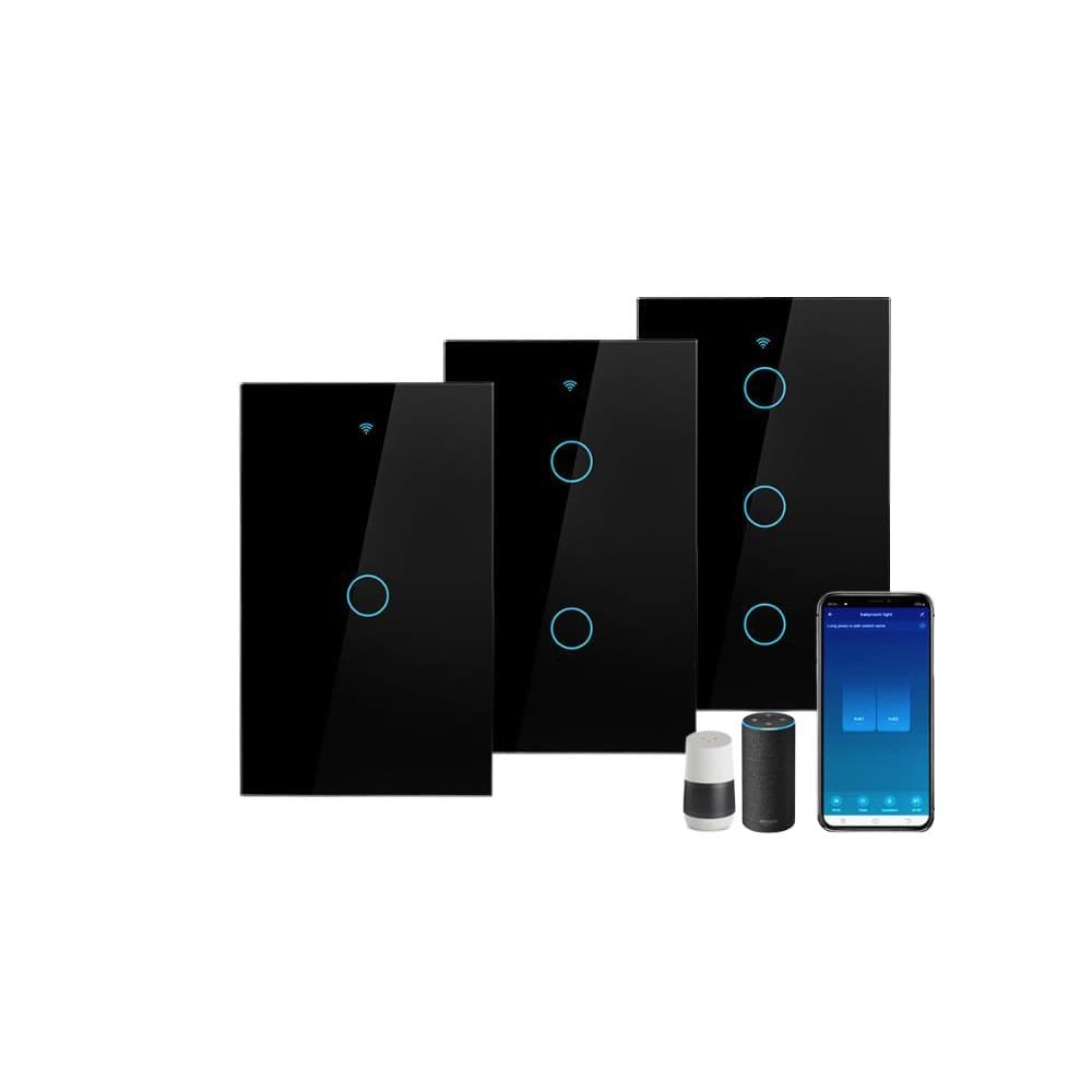 Interruptor inteligentes Wi-fi Touch 1/2 Botões Compatível Voz Alexa e Google Home Smart Home Branco