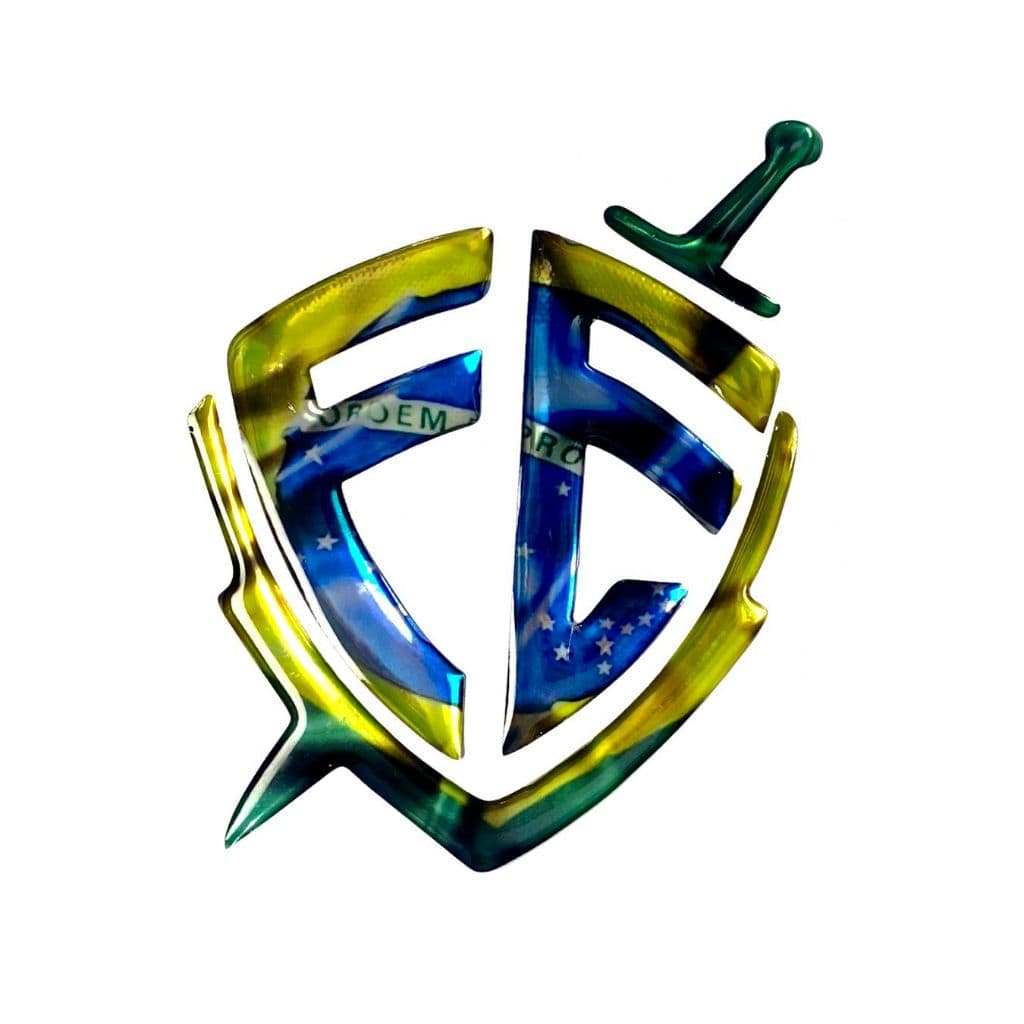 Adesivo Resinads 3D - Escudo Fé - Carro Moto e varias superfícies - BRASIL - 3000