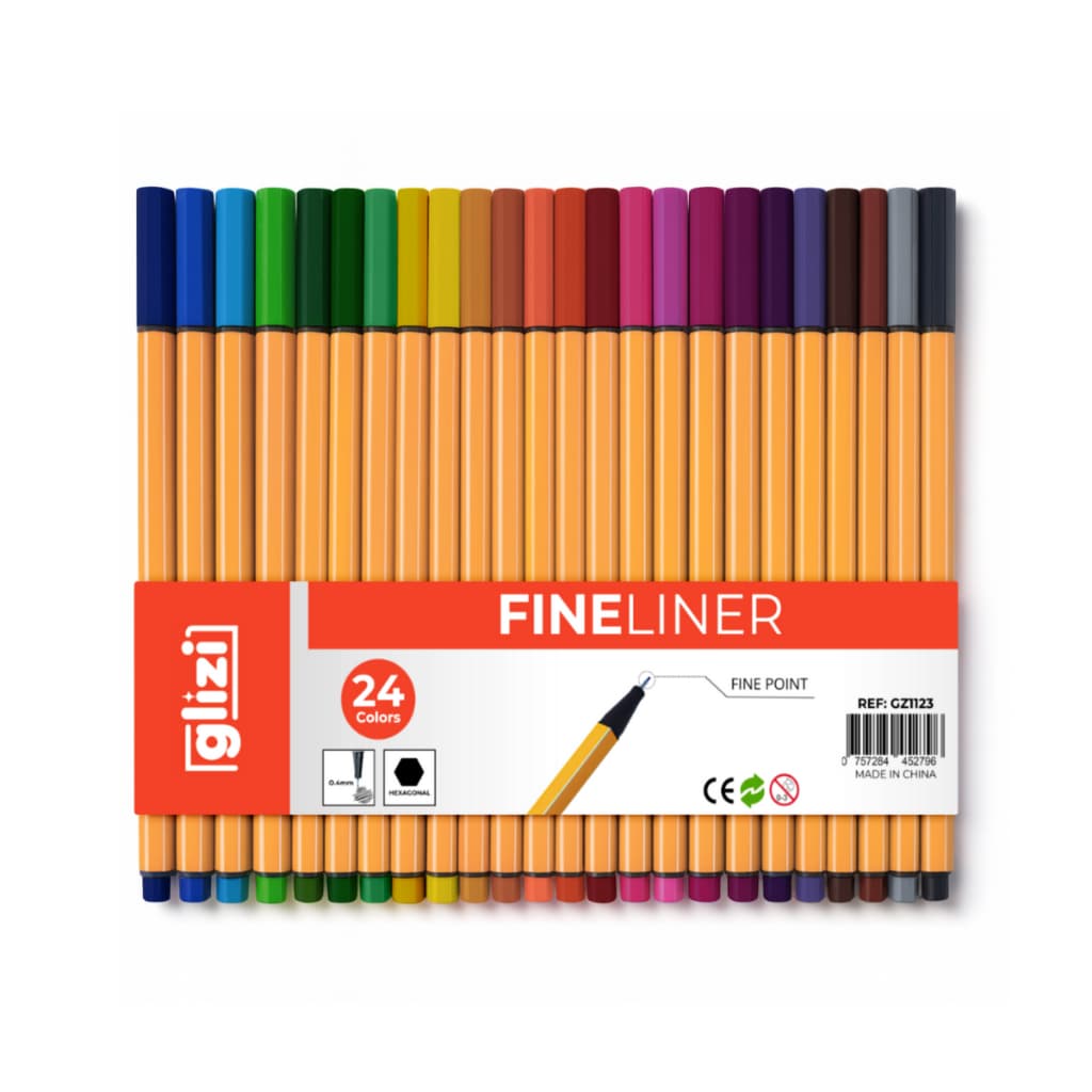 Kit 10/12/24 Canetas Coloridas Fine Line Ponta Fina 0.4 mm Fineliner 1ª linha