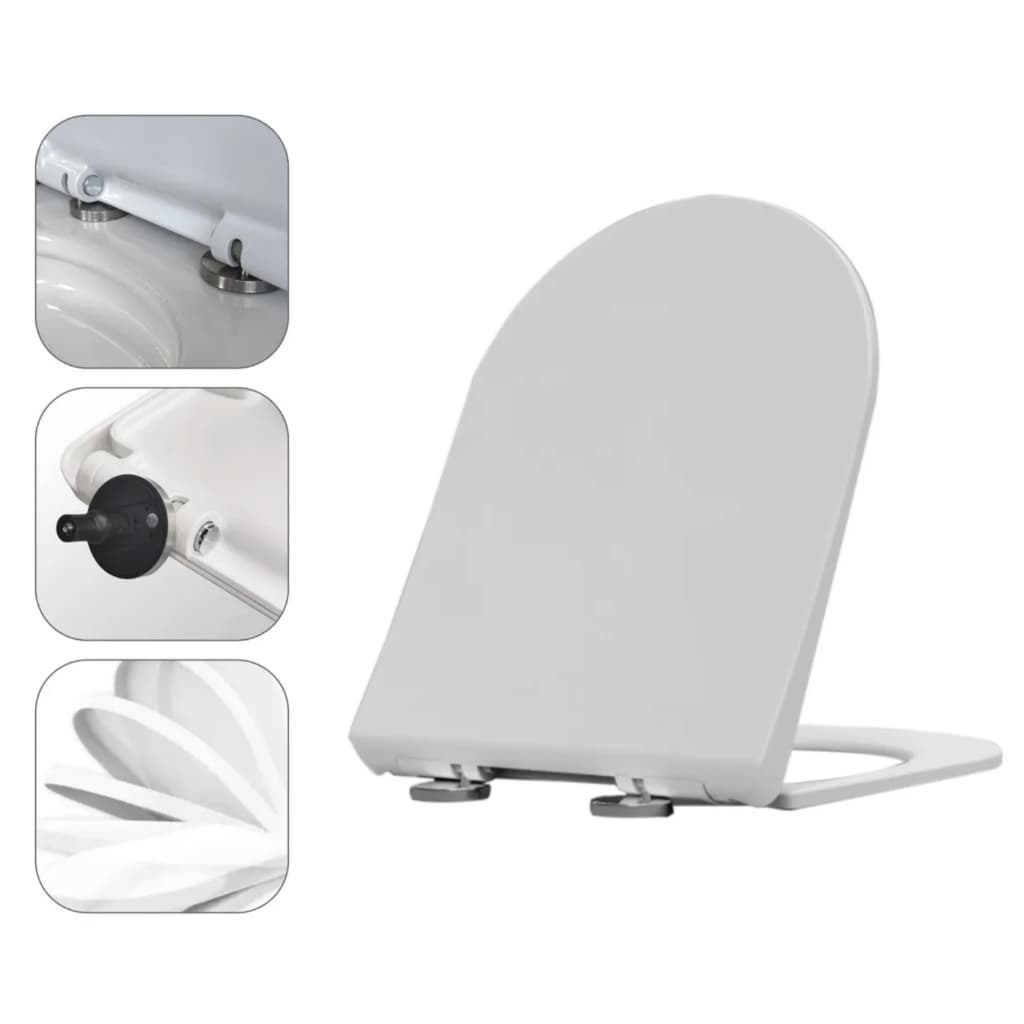 Assento Sanitário Soft Close Detroit Inowar Branco Fechamento Suave e Click Fácil