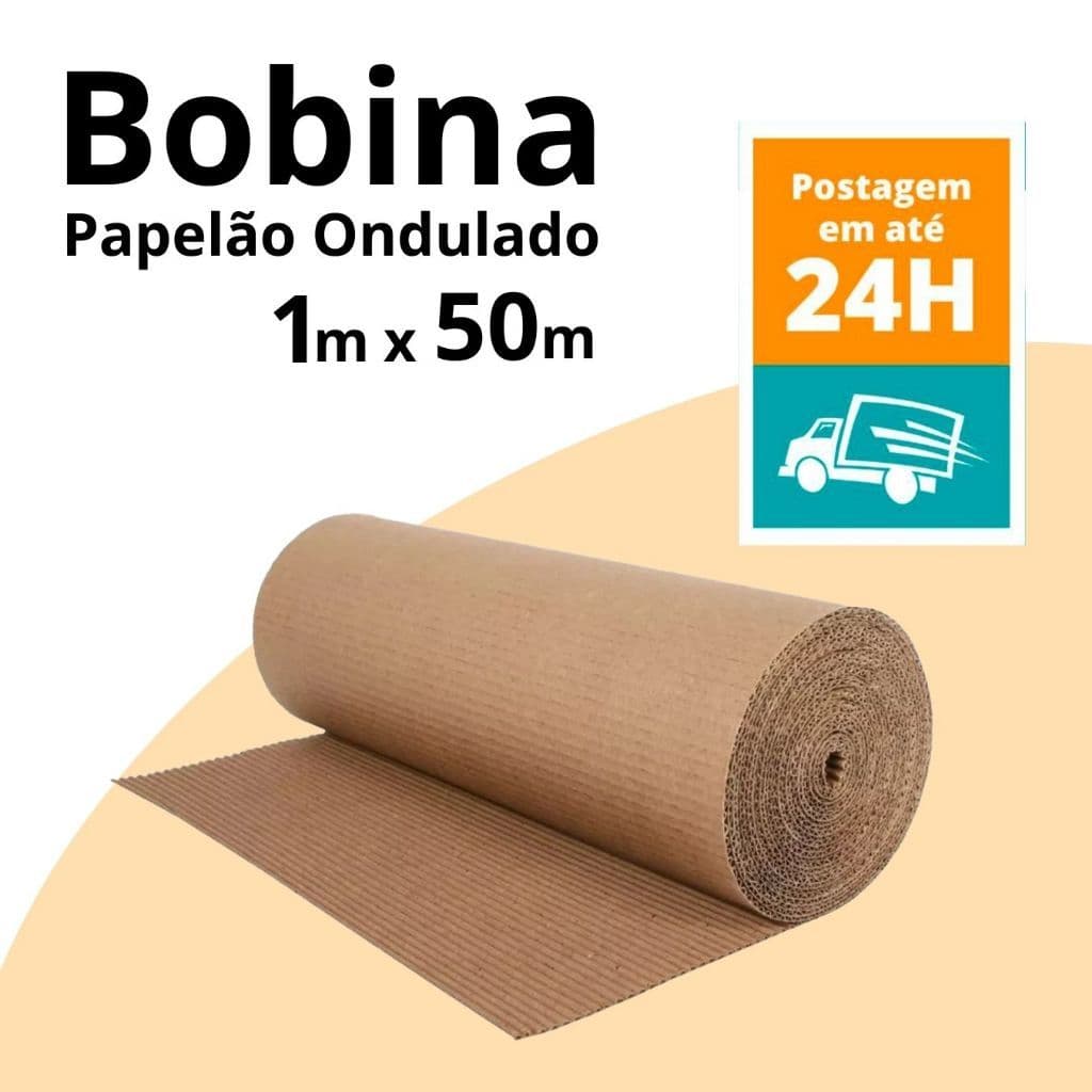 Bobina Papelão Ondulado Protege Obra 50m Protege piso e bancadas na Pintura, Reforma e Construção