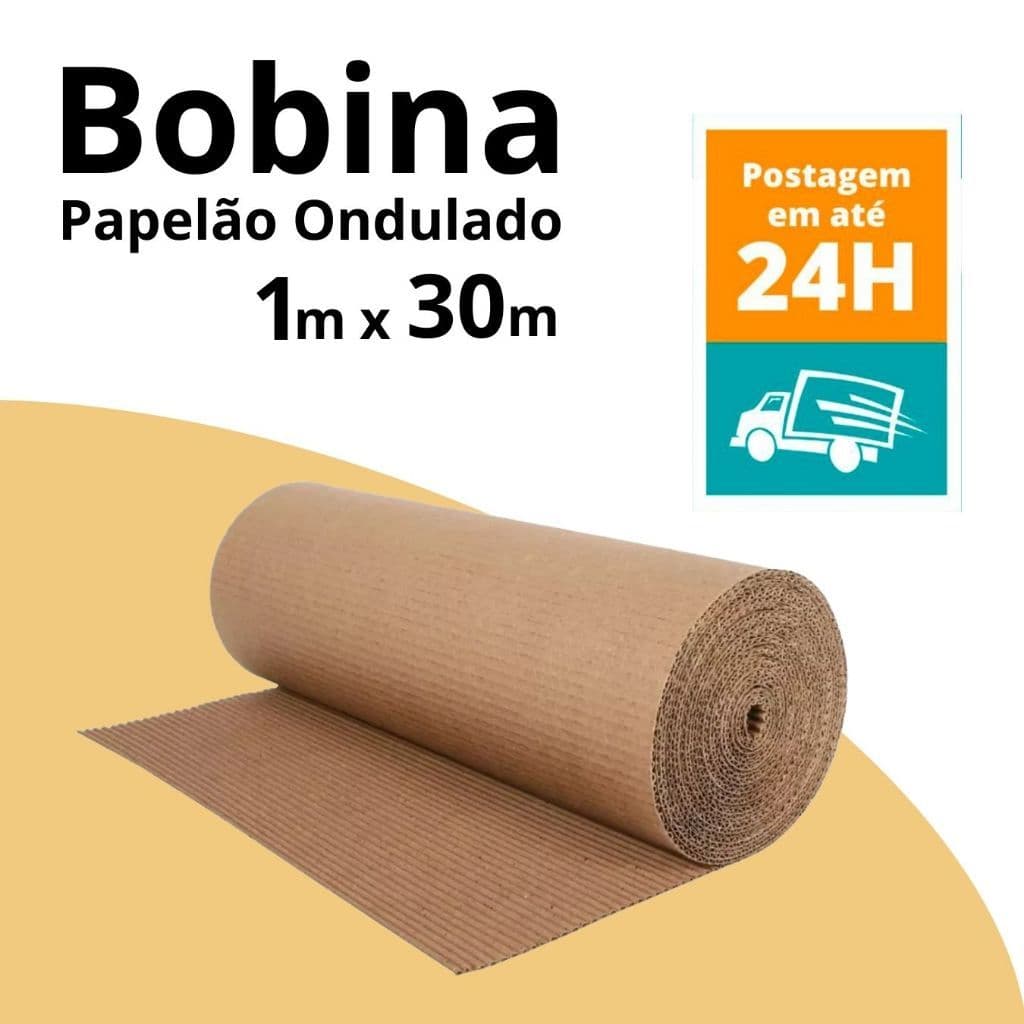 Papelão Ondulado Sanfonado Por Metro Rolo Vários Tamanhos Artesanato Embalagem Pacotes Escola 30m